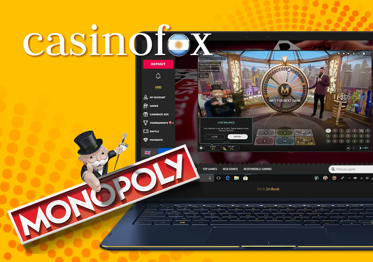 Juega en Monopoly en CasinoFox Argentina